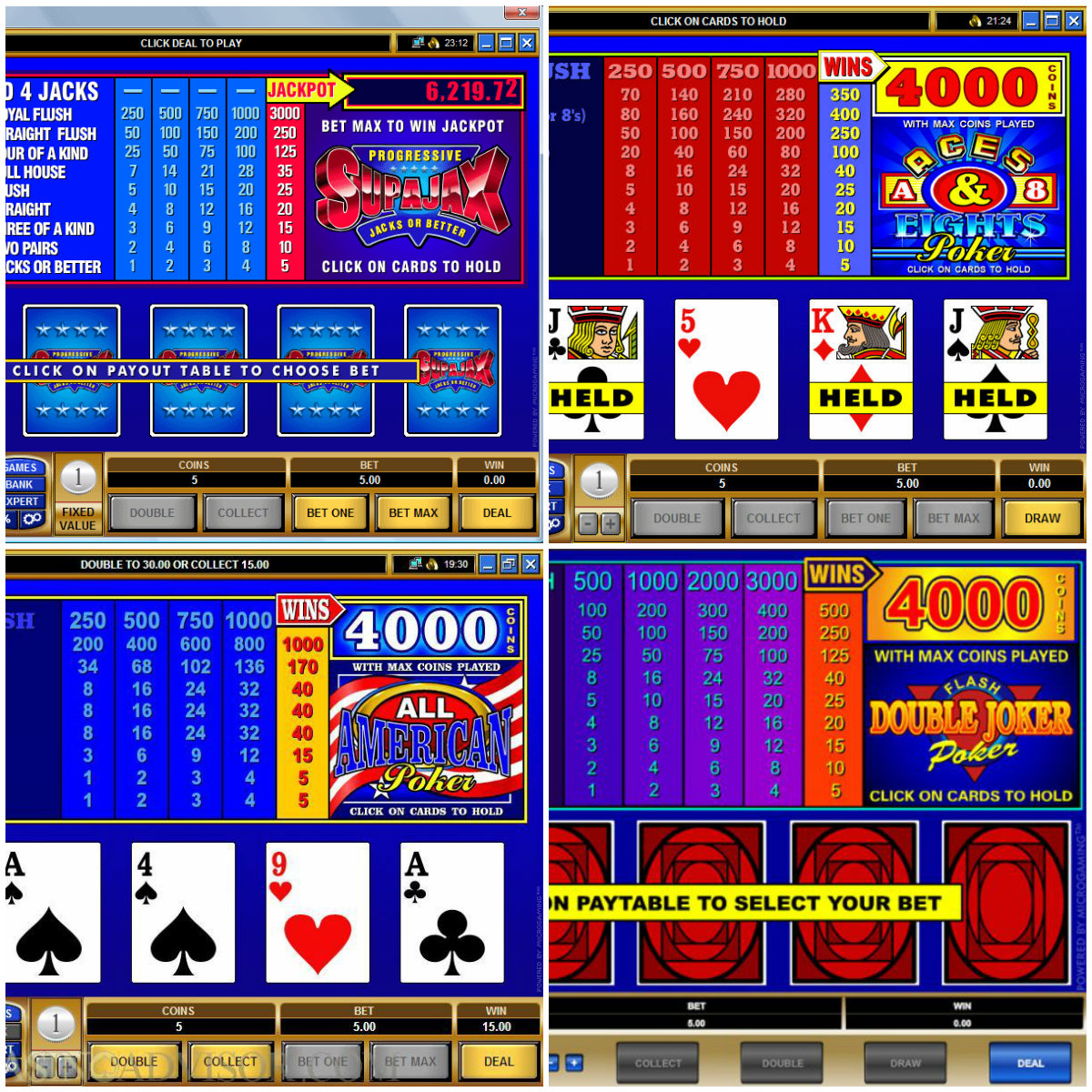 Recommended Video Poker Games from Microgaming